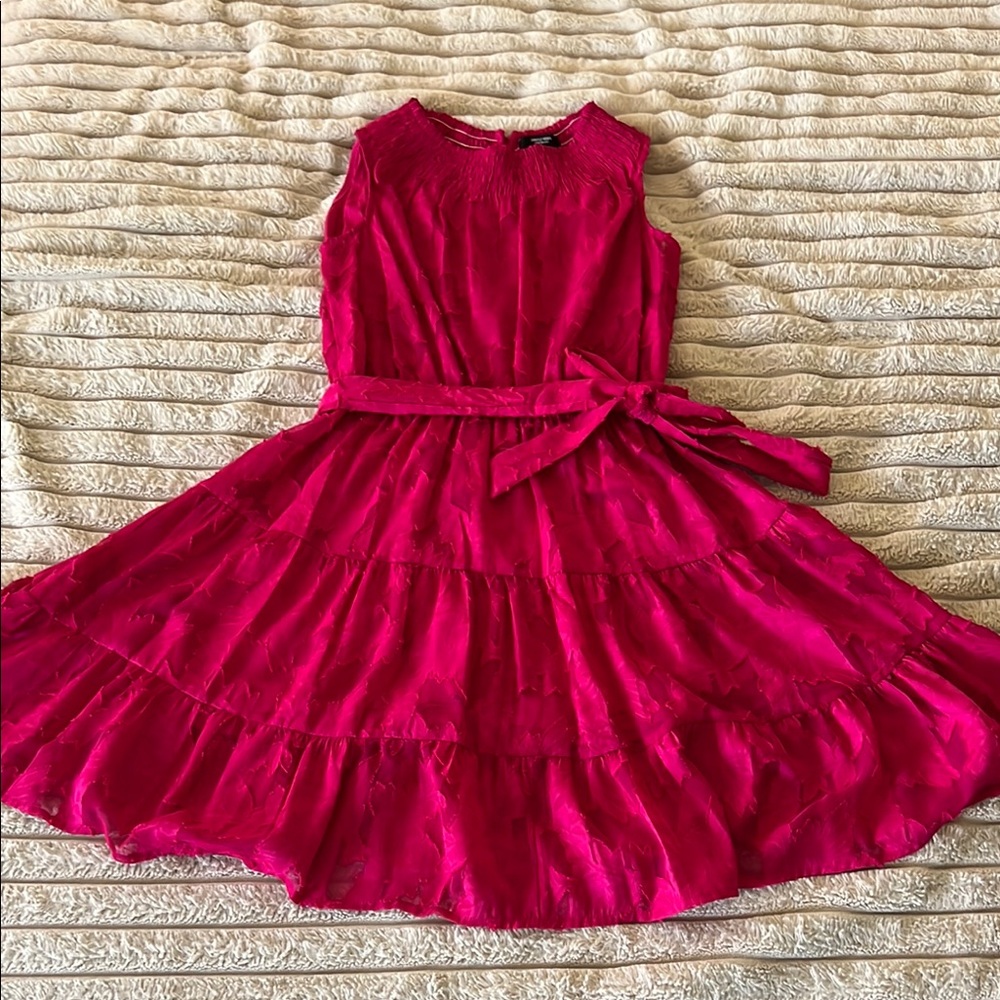 Simply Vera Vera Wang Red Pleated Tie Front Midi Dress